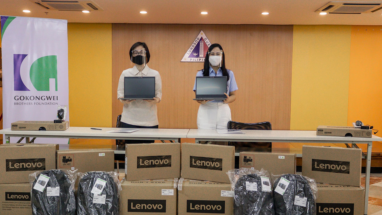 The Gokongwei Brothers Foundation Donates 65 Laptops to Quezon City