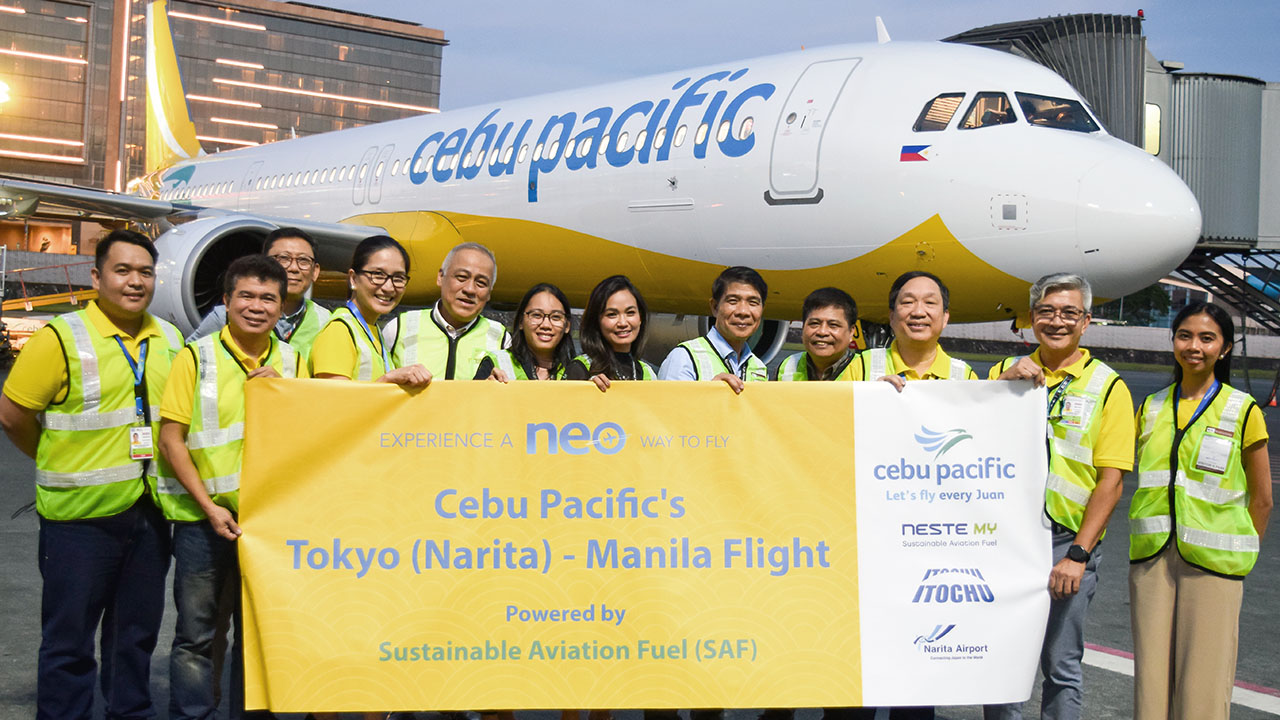 Cebu Pacific's 1st Narita-Manila SAF-Powered Flight Makes History